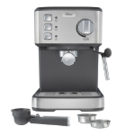 Oster Cafetera Espresso Compacta  BVSTEM5502, 15 Bares de Presión, Prepara 2 Tazas, con Vaporizador y Accesorios, Acero Inoxidable - Imagen 2