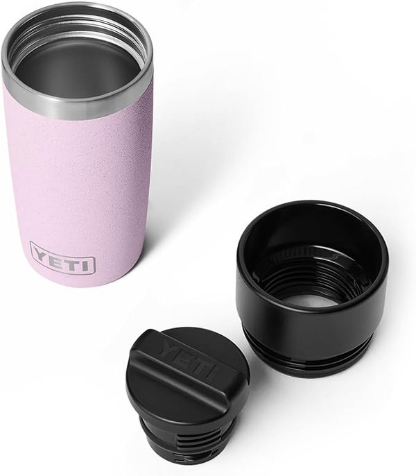 YETI Rambler - Botella de viaje de 12 onzas, acero inoxidable, aislada al vacío con tapa a prueba de fugas, flor de cerezo - Imagen 4