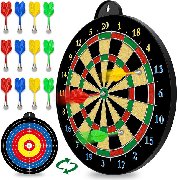 91we94LQPhL._AC_SL1500_.jpg Tablero magnético de dardos – 12 dardos magnéticos – Excelente juego de interior y juegos de fiesta – Regalos para niños de 5, 6, 7, 8, 9, 10, 11, 12 años - Imagen 1