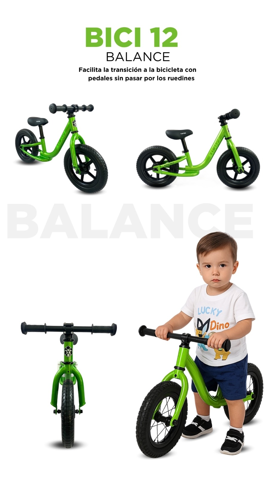 WhatsApp-Image-2025-10-30-at-11.45.04-AM-4.jpeg Bicicleta 12¨ deportiva de equilibrio para niños, de entrenamiento sin pedales, marco ligero, con llantas que nunca se desinflan, para niños de 18 meses a 4 años marca SuperPro - Imagen 1
