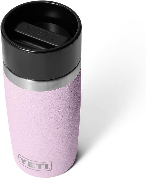 YETI Rambler - Botella de viaje de 12 onzas, acero inoxidable, aislada al vacío con tapa a prueba de fugas, flor de cerezo - Imagen 3