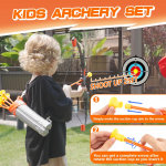 Juego de juguetes de arco y flecha para niños, juguetes de tiro con luz LED con 8 flechas de ventosa, juegos de disparo para interiores y exteriores, juguetes para niños de 6, 7, 8, 9, 10, 11, 12 - Imagen 3