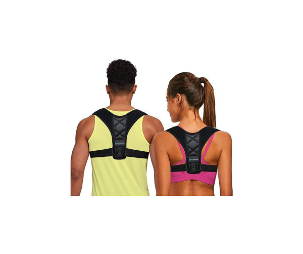 corrector-postura.jpg Corrector de postura para hombres y mujeres, diseño patentado de Estados Unidos, soporte superior ajustable para apoyo de clavícula y proporciona alivio del dolor del cuello, espalda y hombro (universal) - Imagen 1
