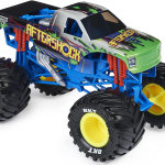 Monster Jam - Camión monstruo oficial Aftershock – Aftershock Collector escala 1:24 – Llantas cromadas y neumáticos BKT para uso en todos los sets de juego, coleccionable para fanáticos y - Imagen 2
