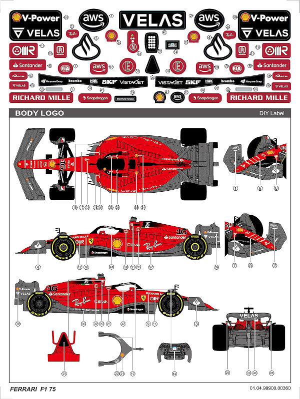 Auto de control remoto Ferrari F1 75 con licencia 1:12, colección F1 para niños y adultos, auto RC de 2.4 GHz para regalo (1:12 Ferrari F1 75) - Imagen 5