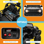 Carro Ford Bronco Raptor de 12 V para niños pequeños, eléctrico de juguete con control remoto, suspensión de resorte de 4 ruedas, música Bluetooth, radio, luces LED, ENYOPRO - Imagen 3