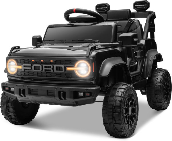 Carro Ford Bronco Raptor de 12 V para niños pequeños, eléctrico de juguete con control remoto, suspensión de resorte de 4 ruedas, música Bluetooth, radio, luces LED, ENYOPRO - Imagen 1