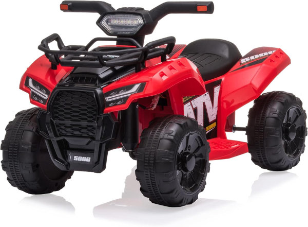 Cuatrimoto eléctrica de juguete con baterías de 6 Voltios, 4 ruedas, faros, MP3, USB, control de volumen y un asiento grande para regalar a niños y niñas de 1 a 3 años - Imagen 1