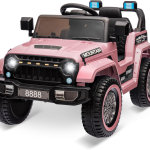 Carro para niños de 12 V, con control remoto para padres, motores gemelos de 35 W, 3 velocidades, luces LED, música y bocina, suspensión de resorte, vehículos eléctricos de juguete para niños de 3 - Imagen 2