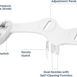 Bidé de para inodoro Luxe Bidé Neo 185 (Elite Series), boquilla doble auto limpiante, agua dulce, no eléctrico, mecánico, con fuertes válvulas de grifo y mangueras de metal, Neo 185 Blanco - Imagen 5