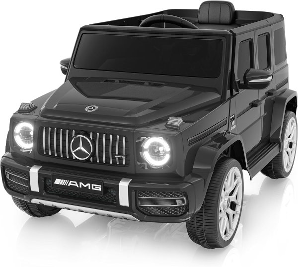 Automóvil eléctrico para niños de 12 V 7 AH – Mercedes Benz con licencia con ventana alta, 2 motores de 35 W, control remoto de 2.4 G, 3 velocidades, música, bocina y luces LED para niños pequeños - Imagen 3