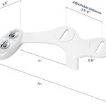 Bidé de para inodoro Luxe Bidé Neo 185 (Elite Series), boquilla doble auto limpiante, agua dulce, no eléctrico, mecánico, con fuertes válvulas de grifo y mangueras de metal, Neo 185 Blanco - Imagen 2