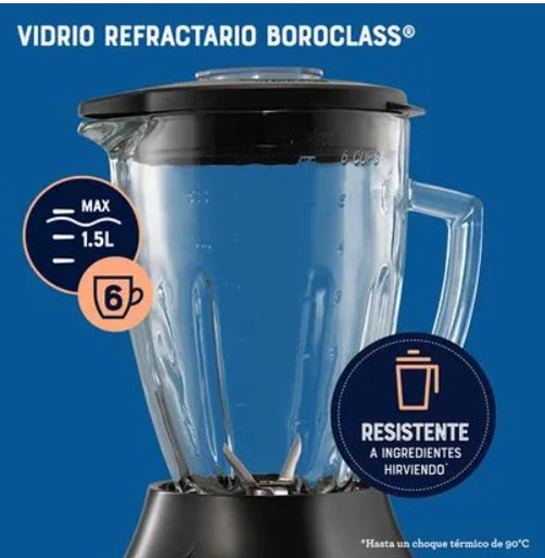 Licuadora Oster con vaso de vidrio y 6 velocidades más pulso - Imagen 3