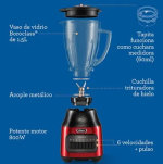 Licuadora Oster con vaso de vidrio y 6 velocidades más pulso - Imagen 4