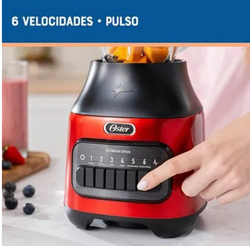 Licuadora Oster con vaso de vidrio y 6 velocidades más pulso - Imagen 5