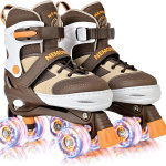 Patines de 4 tamaños ajustables con luz para niñas y niños pequeños principiantes para interiores y exteriores - Imagen 4