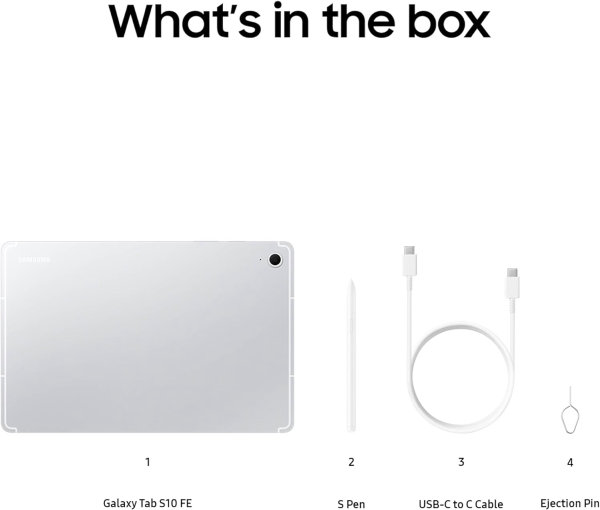 SAMSUNG Galaxy Tab S10 FE - Tablet Android WiFi de 128 GB, pantalla grande, batería de larga duración, procesador Exynos 1580, resistente al agua IP68, actualización de 90 Hz, S Pen para tomar notas - Imagen 4