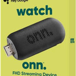 Streaming Stick ONN Android TV 2K FHD con control remoto y adaptador de corriente WiFi HDMI Chromecast incorporado