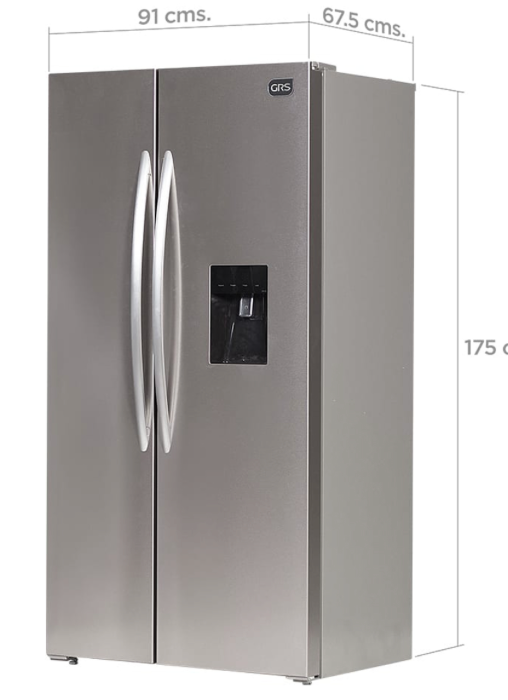 Refrigerador Side-by-Side GRS GRD537FFISBS – 19 cf / 537 L – Gris - Imagen 1