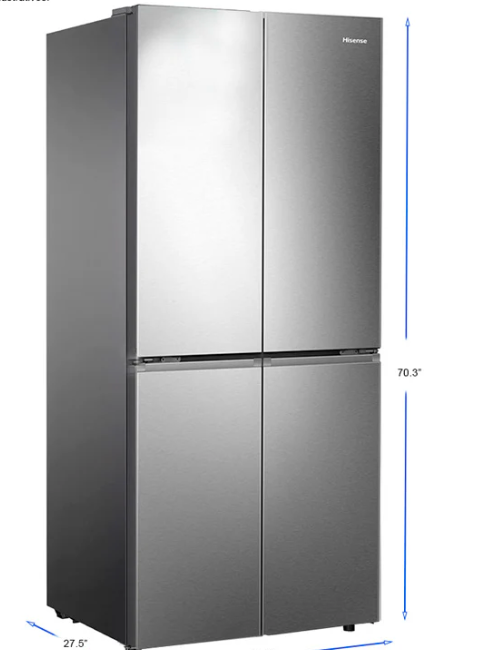 Refrigerador Side-by-Side HISENSE RQ171BV5A – 17 cf / 481 L – Silver (Plateado) - Imagen 1