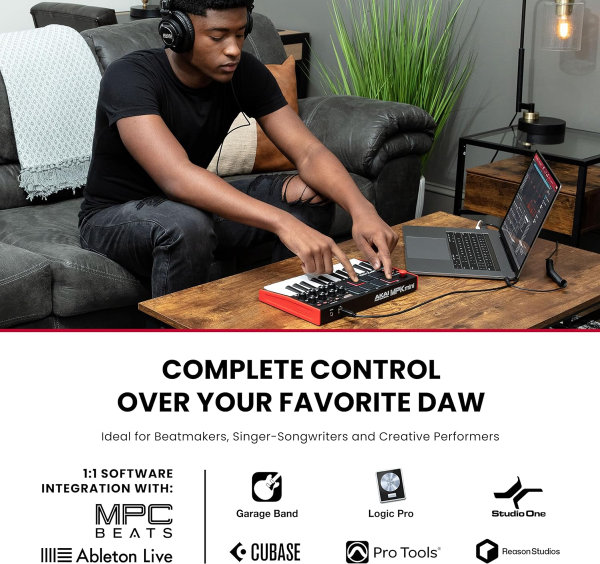 AKAI Professional MPK Mini MK3 | Controlador de teclado MIDI USB de 25 teclas con 8 almohadillas de percusión con retroiluminación, 8 botones y software de producción musical incluido - Imagen 2