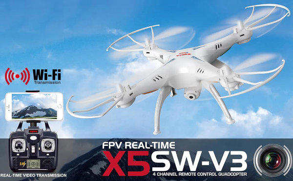 Drone sin cabeza UFO con cámara HD WiFi Syma X5SW-V3 FPV Explorers2 2.4Ghz 4CH 6-Axis Gyro RC Quadcopter de Cheerwing (blanco) - Imagen 4