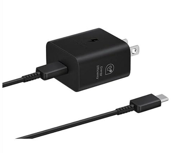 Cargador de Pared 25W TypeC Dual con cable Negro - Imagen 1