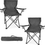 Paquete de 2 sillas de campamento ligeras para adultos y adolescentes, sillas portátiles plegables de capacidad de 250 libras con bolsa de transporte, diseño compacto para campamento, playa