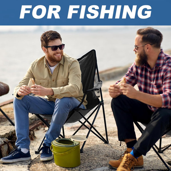 Paquete de 2 sillas de campamento ligeras para adultos y adolescentes, sillas portátiles plegables de capacidad de 250 libras con bolsa de transporte, diseño compacto para campamento, playa - Imagen 4