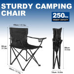 Paquete de 2 sillas de campamento ligeras para adultos y adolescentes, sillas portátiles plegables de capacidad de 250 libras con bolsa de transporte, diseño compacto para campamento, playa - Imagen 2