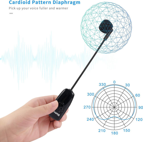 Auriculares inalámbricos con micrófono UHF, micrófono profesional, auricular y manos 2 en 1, alcance efectivo de 164.0 ft para amplificador de voz, promociones, conferencias, podcast, juego en directo - Imagen 3