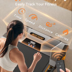 Caminadora para caminar para usar debajo del escritorio para el hogar y la oficina con control remoto, portátil de 2.5 caballos de fuerza para caminar, trotar, correr en pantalla LED - Imagen 4