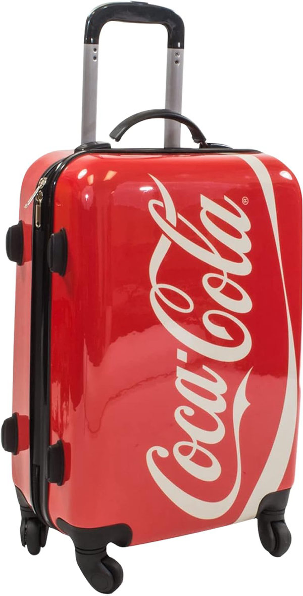 Coca Cola Maleta de equipaje de mano con ruedas giratorias de 21 pulgadas, con ruedas de Coca Cola, maleta rígida con ruedas - Imagen 1