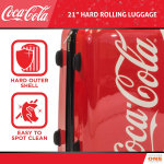 Coca Cola Maleta de equipaje de mano con ruedas giratorias de 21 pulgadas, con ruedas de Coca Cola, maleta rígida con ruedas - Imagen 5