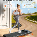 Caminadora Alfombra Rodante con Inclinación Manual del 6%, Alfombra Rodante para Debajo del Escritorio para el Hogar y la Oficina, con Aplicación y Control Remoto, Motor Silencioso de 2.5HP