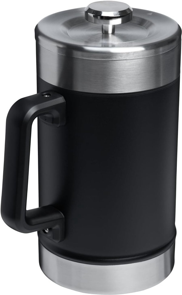 Cafetera STANLEY clásica de prensa francesa que se mantiene caliente, 48 onzas, infusión de 5 minutos, 4 horas de calor, filtro de malla para posos de café, prensa francesa de acero inoxidable aislada - Imagen 3