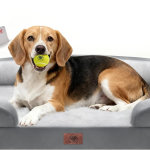 Camas ortopédicas para perros grandes y medianos, gran cama tipo sofá con refuerzo de espuma viscoelástica impermeable para mascotas con funda extraíble lavable, 36 x 27 pulgadas