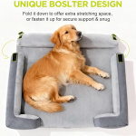 Camas ortopédicas para perros grandes y medianos, gran cama tipo sofá con refuerzo de espuma viscoelástica impermeable para mascotas con funda extraíble lavable, 36 x 27 pulgadas - Imagen 5