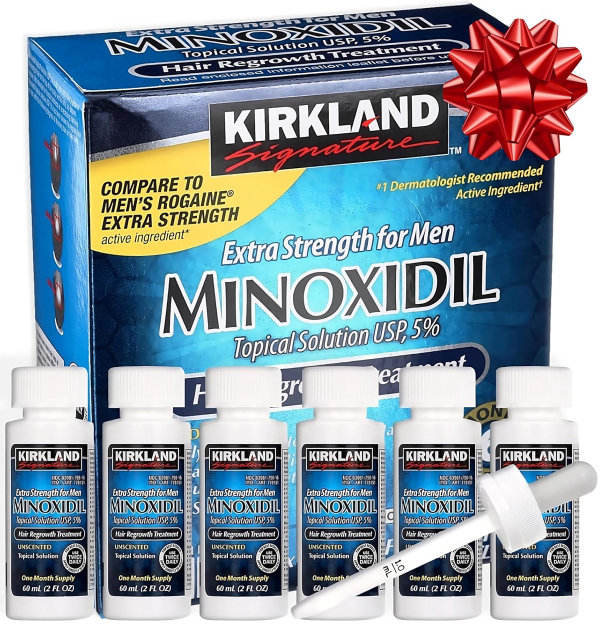 Minoxidil - Tratamiento líquido extra fuerte para el crecimiento del cabello para hombres, solución tópica al 5%, suministro de 6 meses, aplicador cuentagotas y guía de instrucciones gratuita incluida - Imagen 1