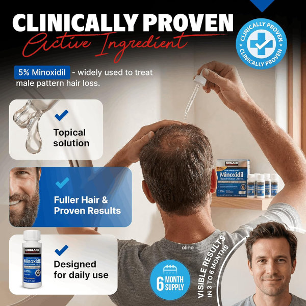 Minoxidil - Tratamiento líquido extra fuerte para el crecimiento del cabello para hombres, solución tópica al 5%, suministro de 6 meses, aplicador cuentagotas y guía de instrucciones gratuita incluida - Imagen 2