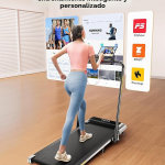 TOPUTURE Caminadora con inclinación del 12%, caminadora plegable 6 en 1 con barra de mango ajustable para el hogar, la oficina, debajo del escritorio, caminadoras portátiles con aplicación, control - Imagen 6