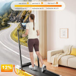 TOPUTURE Caminadora con inclinación del 12%, caminadora plegable 6 en 1 con barra de mango ajustable para el hogar, la oficina, debajo del escritorio, caminadoras portátiles con aplicación, control - Imagen 3