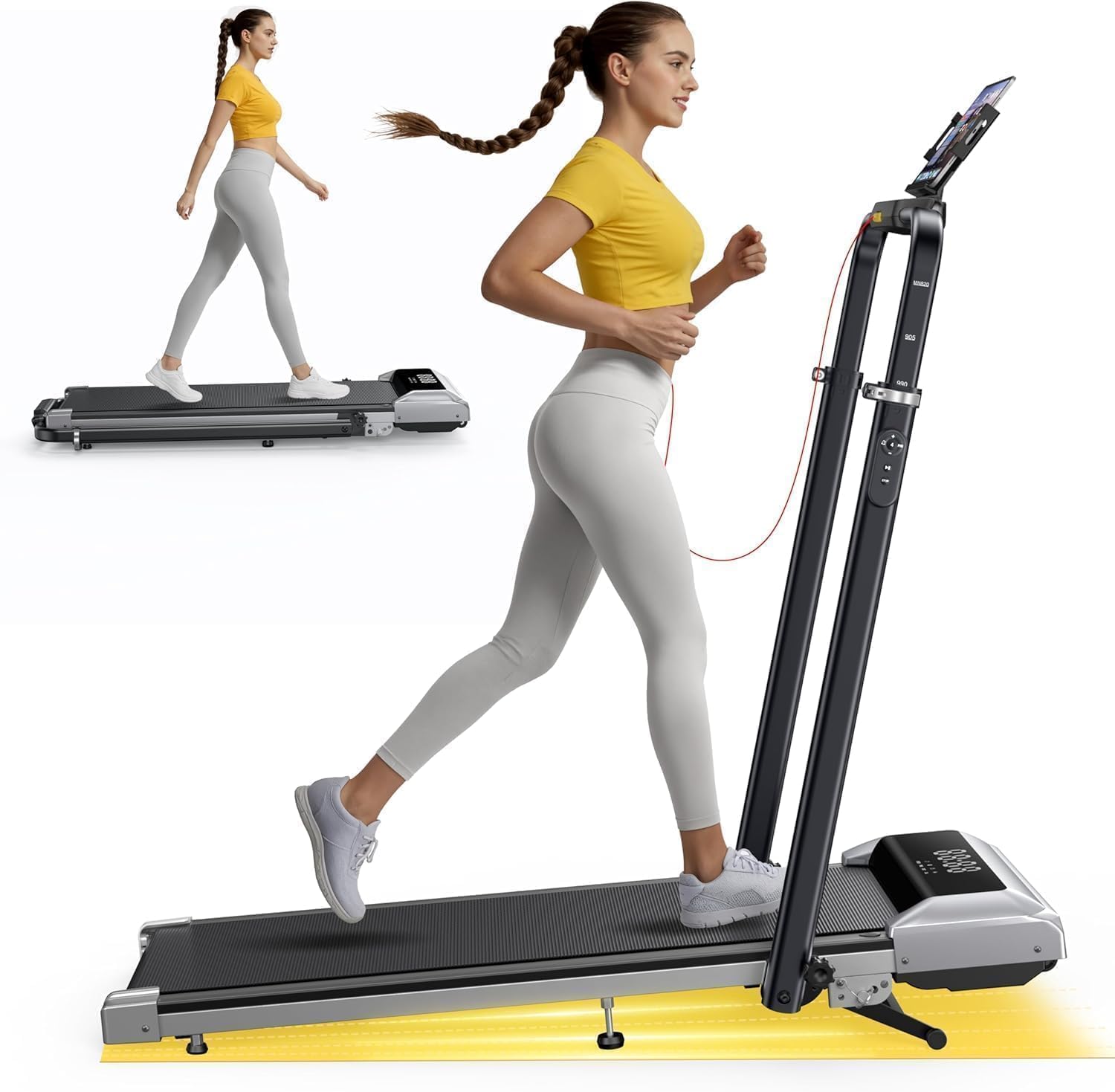 8jhvMKtS-1.jpg TOPUTURE Caminadora con inclinación del 12%, caminadora plegable 6 en 1 con barra de mango ajustable para el hogar, la oficina, debajo del escritorio, caminadoras portátiles con aplicación, control - Imagen 1