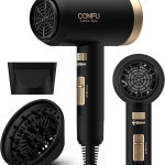 Secador de pelo, CONFU con difusor, profesional 21000PRM, iónico negativo portátil ligero de secado rápido, difusor de pelo para cabello rizado