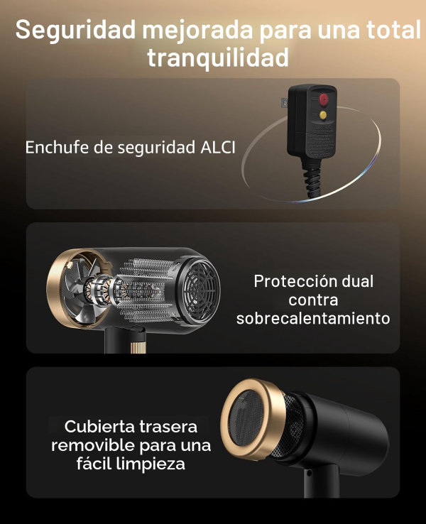 Secador de pelo, CONFU con difusor, profesional 21000PRM, iónico negativo portátil ligero de secado rápido, difusor de pelo para cabello rizado - Imagen 4