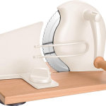 Rebanadora de pan manual con manivela, pan casera clásica para masa madre casera,giratoria con grosor ajustable, acero inoxidable de alta calidad y potentes ventosas