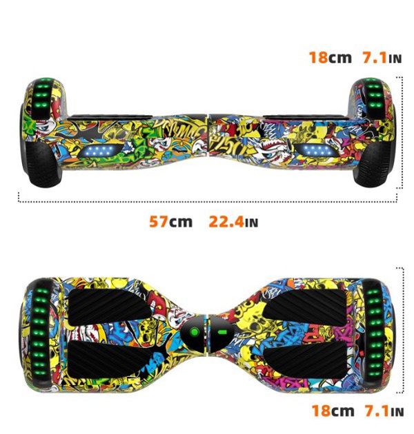 Patineta Hoverboard de 6.5" para Niños, Edades 6+, 3 Modos de Velocidad, 7.5 Mph y 7.5 Miles, con Rueda Autoequilibrante - Imagen 7
