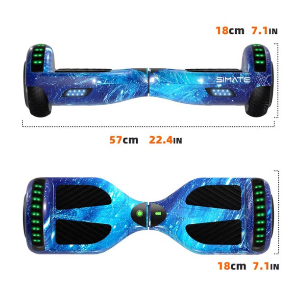 Patineta Hoverboard de 6.5" para Niños, Edades 6+, 3 Modos de Velocidad, 7.5 Mph y 7.5 Miles, con Rueda Autoequilibrante - Imagen 2