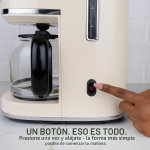 Nostalgia Cafetera clásica retro de 10 tazas, infusión de goteo de un solo toque, filtro reutilizable, antigoteo, apagado automático y visualización de tiempo, apta para lavavajillas, jarra de 50 - Imagen 4